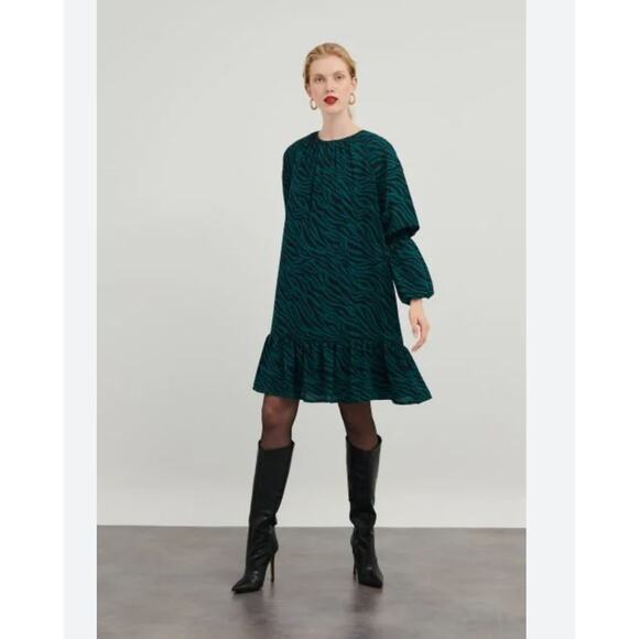 NEW Johnny Was Friday Silk Dress by Calme, Leopard Print, Sz XS - Picture 8 of 8